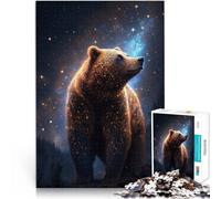 Puzzle per adulti con 1000 pezzi di spazio galassia orso bruno difficile puzzle rafforza l'amore tra coppie, adatto per bambini e ragazzi dai 14 anni in su, 26 x 38 cm