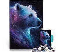 Puzzle per adulti con 1000 pezzi di spazio galassia orso polare per divertimento in famiglia, per alleviare lo stress, 26 x 38 cm