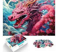 Puzzle per adulti con 1000 pezzi "Drago Tiger Berg" per divertimento in famiglia con parti completamente intrecciate a caso, 26 x 38 cm
