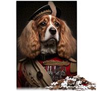 Puzzle per adulti con 1000 pezzi, motivo: cane in uniforme militare, compito di sport di pensiero per 50 x 70 cm, per alleviare lo stress, sfida difficile per bambini dai 14 anni in su