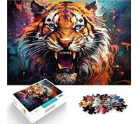 Puzzle per adulti con 1000 pezzi, motivo "Tigre arrabbiata" 26 x 38 cm, impegnativo da completare ma divertente e divertente per adolescenti dai 14 anni in su