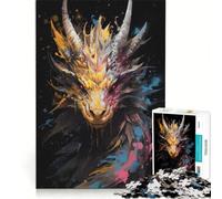 Puzzle per adulti con 1000 pezzi raffiguranti un maestoso drago gioco rompicapo interazione genitore-figlio per rafforzare l'amore tra le coppie 38x52cm