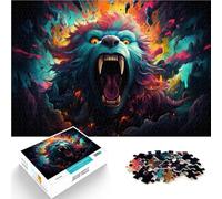 Puzzle per adulti con 1000 pezzi "Strano Leone" gioco di pensiero che è impegnativo da completare, ma divertente e divertente per adolescenti dai 14 anni in su, 26 x 38 cm