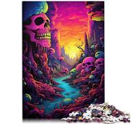 Puzzle per adulti con 1000 pezzi "Strano teschio mondo" un gioco di sport di pensiero tutta la famiglia per adolescenti dai 14 anni in su, 26 x 38 cm