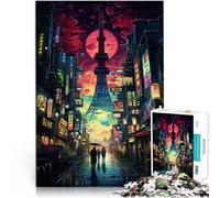 Puzzle per adulti con 1000 pezzi Tokyo Giappone, giocattolo regalo 26 x 38 cm, con poster e quiz abbinati per bambini dai 14 anni in su