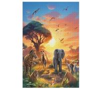 Puzzle Per Adulti Con African Animals 1000 Pezzi Altamente Impegnativo Puzzles in Legno Regali Per Bambini Giochi Per Famiglie 78×53cm