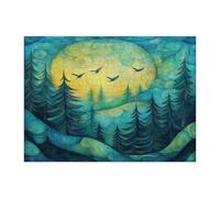 Puzzle per adulti con albero della foresta psichedelica, 500 pezzi, puzzle in legno scenico astratto della natura, decorazioni stampate per feste di intrattenimento