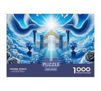 Puzzle per adulti con ali d'angelo: scala verso il cancello con dettagli alati, gioco educativo di decompressione per adulti, adolescenti e decorazioni per la casa, 70x50 cm/1000 pezzi