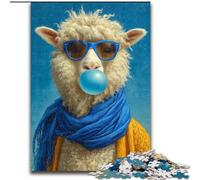 Puzzle per adulti con alpaca che soffia bolle, puzzle impegnativi 26x38cm, relax e sfida, decorazioni per la casa colorate, amici