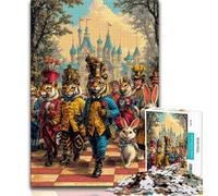 Puzzle per adulti con animali da circo, 1000 pezzi, aiuta il cervello ad allenarsi, giocattoli avvincenti per coltivare la pazienza, adatti alle coppie, 38x26cm