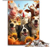 Puzzle per adulti con animali da fattoria che aiutano il cervello a esercitare i giocattoli avvincenti per coltivare la pazienza, regalo per compleanni 26x38cm