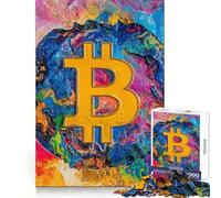Puzzle per adulti con arte astratta Bitcoin, 1000 pezzi, per migliorare la memoria, ideale per il relax e il tempo libero, sicuro da assemblare, un regalo di Natale speciale (38x26cm)
