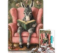 Puzzle per adulti con asino che legge, 1000 pezzi, per adulti e adolescenti, perfetto per trascorrere il tempo in casa e migliorare l'amore tra coppie, 50x75cm