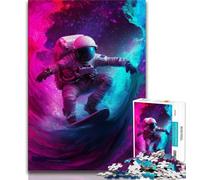 Puzzle per adulti con astronauta che naviga nello spazio, 1000 pezzi, aiuta il cervello a esercitare i giocattoli avvincenti per coltivare la pazienza e l'interazione genitore-figlio (50x75cm)
