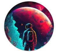 Puzzle per adulti con astronauta nello spazio al neon, 1000 pezzi Un regalo perfetto per genitori, amanti e amici - Età 14+ (67,5x67,5cm)