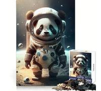 Puzzle per adulti con astronauta, panda e orso spaziale, 1000 puzzle, pensiero critico, calma, tempo libero, bordi uniformi, sorpresa festiva (38x26cm)