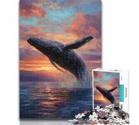 Puzzle per adulti con balena che salta, per adolescenti, 1000 pezzi, gioco educativo per compleanni, Natale e 14 anni, 26x38cm