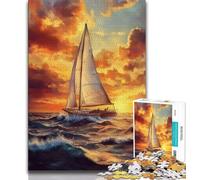 Puzzle per adulti con barca a vela che naviga sul mare, 1000 puzzle, aiuta il cervello a esercitare i giocattoli avvincenti per coltivare la pazienza e l'interazione genitore-figlio, 38x26cm