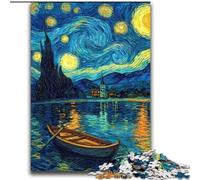 Puzzle per adulti con barca nel cielo stellato, impegnativi da completare ma divertenti e divertenti, decorazioni e regali unici per la casa 70x100cm