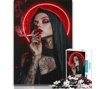 Puzzle per adulti con bellissime suore tatuate, 1000 pezzi, gioco per famiglie, antistress, sfida difficile, regali di Babbo Natale segreto, 50x75cm