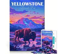 Puzzle per adulti con bisonti del Parco Nazionale di Yellowstone,1000 pezzi,gioco di potenziamento cognitivo,design a incastro preciso,regalo di compleanno,rompicapo (38x52cm)