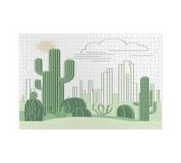 Puzzle per adulti con cactus tropicale occidentale, 1000 pezzi, puzzle in legno botanico sud-ovest, decorazione per la casa