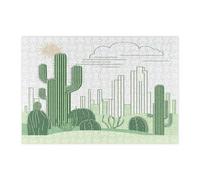 Puzzle per adulti con cactus tropicale occidentale, 300 pezzi, puzzle in legno botanico sud-ovest, decorazione per la casa