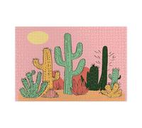 Puzzle per adulti con cactus tropicali occidentali, 1000 pezzi, puzzle in legno con piante grasse sud-ovest, decorazioni per la casa