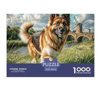 Puzzle per adulti con cane carino per la decompressione: cane che corre di Windmill Educational Game Challenge 1000 pezzi 70x50 cm/1000 pezzi