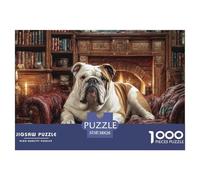Puzzle per adulti con cane da compagnia per la decompressione: Bulldog sul divano di Books Educational Game Challenge 1000 pezzi 38x26 cm/1000 pezzi