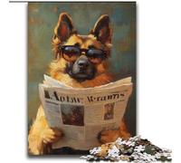 Puzzle per adulti con cane da pastore che legge il giornale, 2000 pezzi, sfida di intelligenza cerebrale, giocattoli avvincenti, regali di compleanno per età 14+ (70x100cm)
