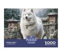 Puzzle per adulti con cani: Cane bianco di Stone Wall, 1000 pezzi, per donne, regali per uomini, 52x38 cm/1000 pezzi