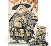 Puzzle per adulti con capibara samurai e foglie autunnali, 1000 pezzi, esercizio di logica, svago rilassante, bordi netti, regalo di Natale (38x26cm)