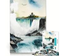 Puzzle per adulti con cascate del Niagara, 1000 pezzi, gioco di logica, antistress, taglio preciso, oggetto da collezione (50x75cm)