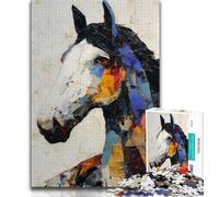 Puzzle per adulti con cavallo dipinto a olio, puzzle per adolescenti, antistress, per trascorrere il tempo libero, interazione genitore-figlio (dimensioni 38x26cm)