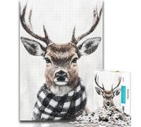 Puzzle per adulti con cervi in inverno, 1000 pezzi, gioco per famiglie, antistress, sfida difficile, regali di Babbo Natale segreto, 26x38cm