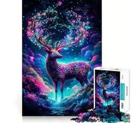 Puzzle per adulti con cervo mistico e fantastico, 1000 pezzi, gioco per l'esercizio mentale, antistress, design da assemblare, regalo perfetto (50x75cm)