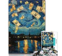 Puzzle per adulti con cielo notturno e banconote da un dollaro, 1000 pezzi, regali per adulti, giochi educativi, decorazioni per la casa, collezione di artisti, belle arti, 26x38cm