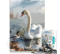 Puzzle per adulti con cigno e natura, 1000 pezzi, stimola la memoria, divertente e con bordi precisi, un regalo perfetto (38x26cm)