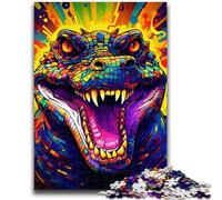 Puzzle per adulti con coccodrilli colorati, 1000 pezzi, difficili, giocattolo educativo intellettuale decomprimibile, adatto per la decorazione della scrivania (50x75cm)