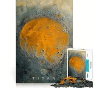 Puzzle per adulti con cratere sulla superficie di Titano, luna e Saturno, 1000 pezzi, rompicapo, passatempo per la casa, assemblaggio di immagini, regalo memorabile 38x52cm
