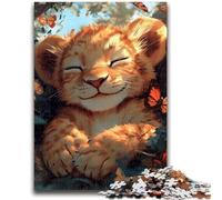 Puzzle per adulti con cucciolo di leone addormentato, 1000 pezzi, aiuta il cervello a esercitare i giocattoli avvincenti per coltivare la pazienza e l'interazione genitore-figlio (38x26cm)