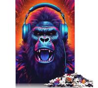 Puzzle per adulti con cuffie da DJ e musica, di alta qualità, in cartone riciclato al 100%, difficile, per bambini dai 12 anni in su, 1500 pezzi (85x57 cm)