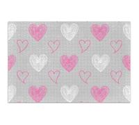 Puzzle per adulti con cuori bianchi rosa grigi 1000 pezzi divertenti elefanti bianchi regali per feste puzzle unici regali pittura artistica floreale, 75 x 50 cm