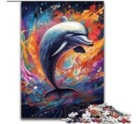 Puzzle per adulti con delfini colorati, puzzle impegnativi, dimensioni 26x38cm, gioco rompicapo, gioco interattivo per famiglie, adatto dai 14 anni in su.