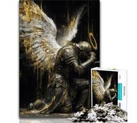 Puzzle per adulti con dieci cavalieri angelici medievali, 1000 pezzi, aiuta il cervello a esercitare i giocattoli avvincenti per coltivare la pazienza, adatto alle coppie, 50x75cm