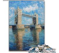 Puzzle per adulti con dipinto a olio del ponte di Londra, 1000 pezzi, gioco difficile e stimolante, collezione di artisti per famiglie, belle arti per età dai 14 anni in su (26x38cm)
