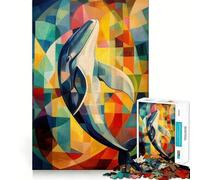 Puzzle per adulti con dipinto ad olio di balena,1000 pezzi,gioco di logica,regalo,taglio di precisione,attività rilassante di gruppo al chiuso (38x52cm)