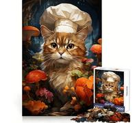 Puzzle per adulti con dipinto di un gatto chef che cucina, 1000 pezzi, sfida di pensiero, relax lento, taglio preciso, regalo pensato con cura (38x52cm)