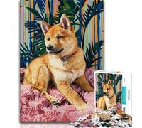 Puzzle per adulti con disegno di un cane 1000 pezzi per adolescenti e adulti gioco stimolante e gioco per famiglie regali di Babbo Natale segreto 38x26cm